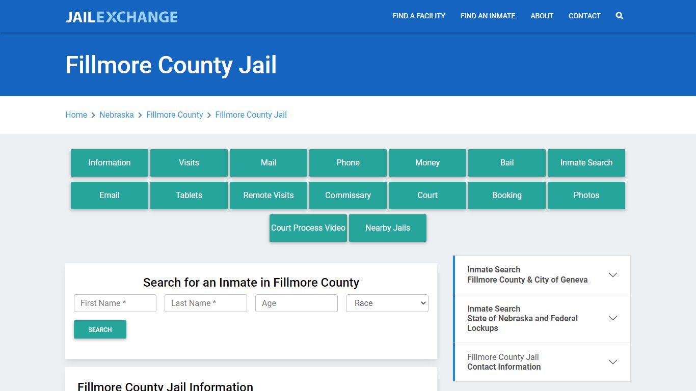 Fillmore County Jail Roster Lookup, NE, Inmate Search